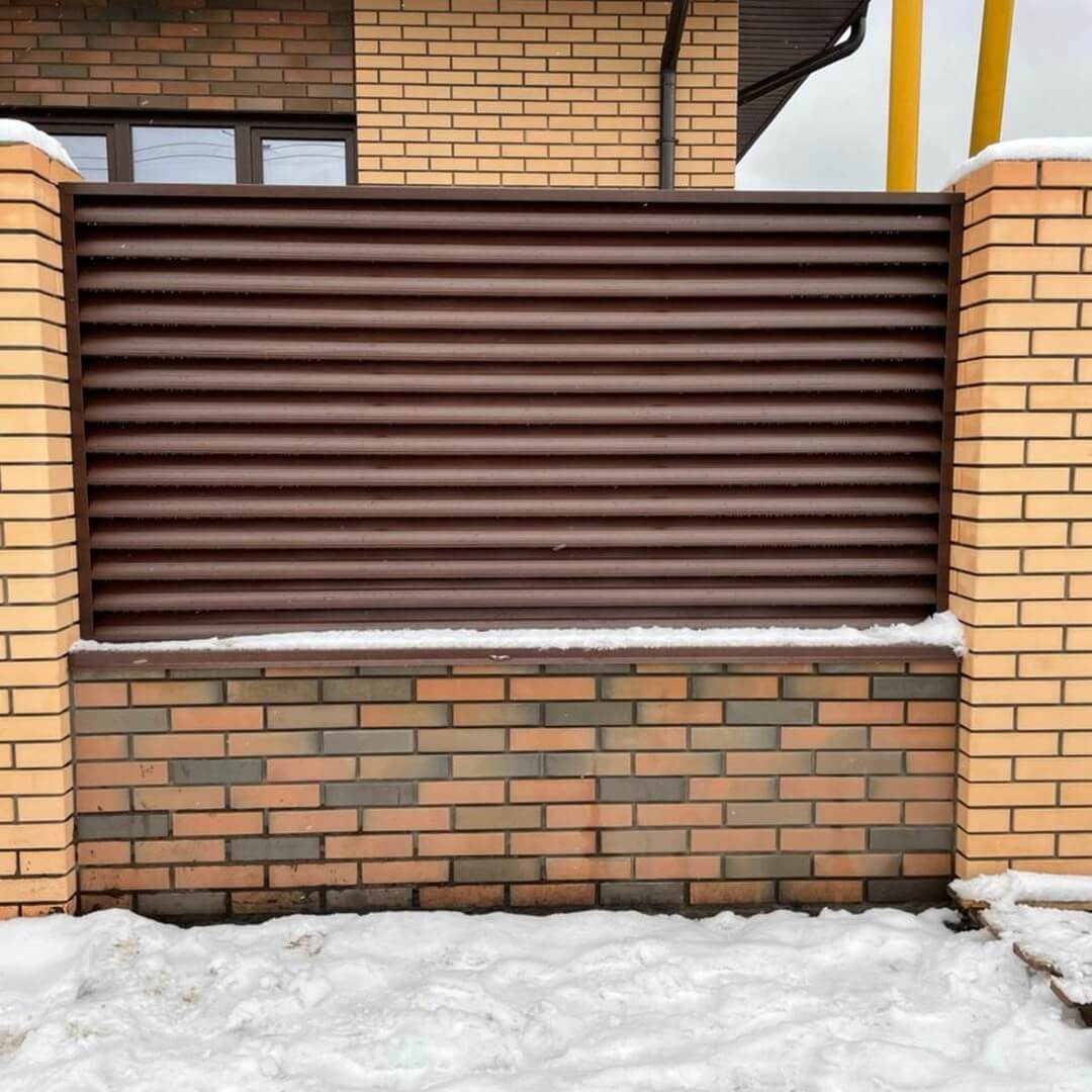 Забор-жалюзи ral8017/8017 шоколад двухсторонний фото6 в Сургуте