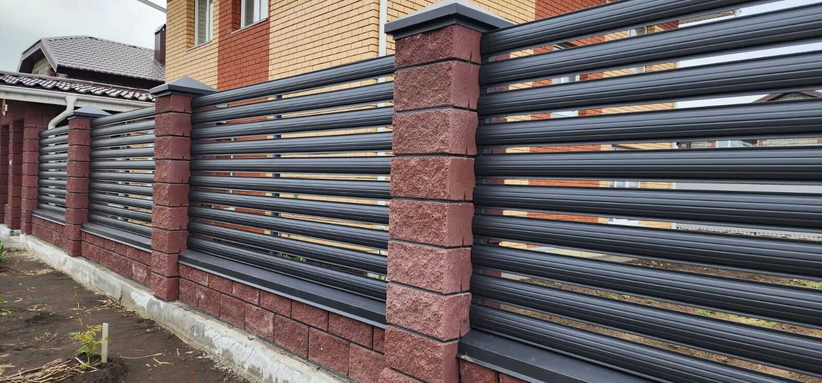 Забор-ранчо из штакетника 21м RAL7024/7024 Серый Графит МАТТЕ двусторонний в Сургуте
